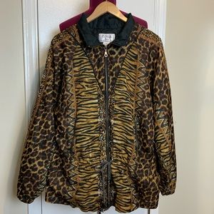 Like New Carolina Bay Plus VTG  Zip-Up  Animal Print Coat/Jacket  20W